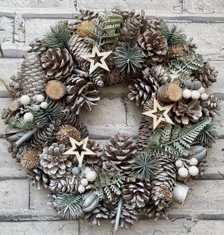 Frosted Woodland Wreath 35cm