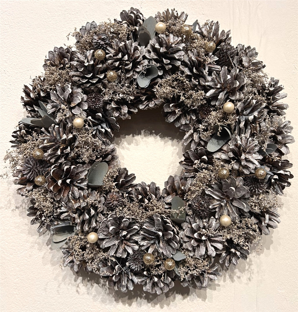 Frosted Sage & Glitterberry Christmas Wreath 35cm