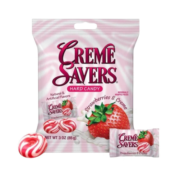 Creme Savers Hard Candy Strawberries & Cream 3oz (85g)