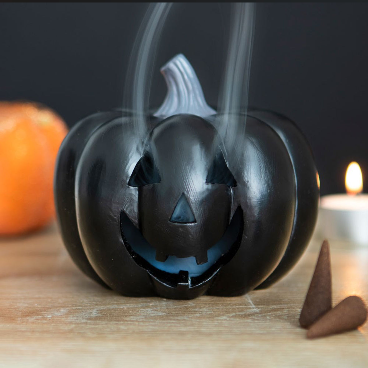 Black Pumpkin Incense Cone Burner