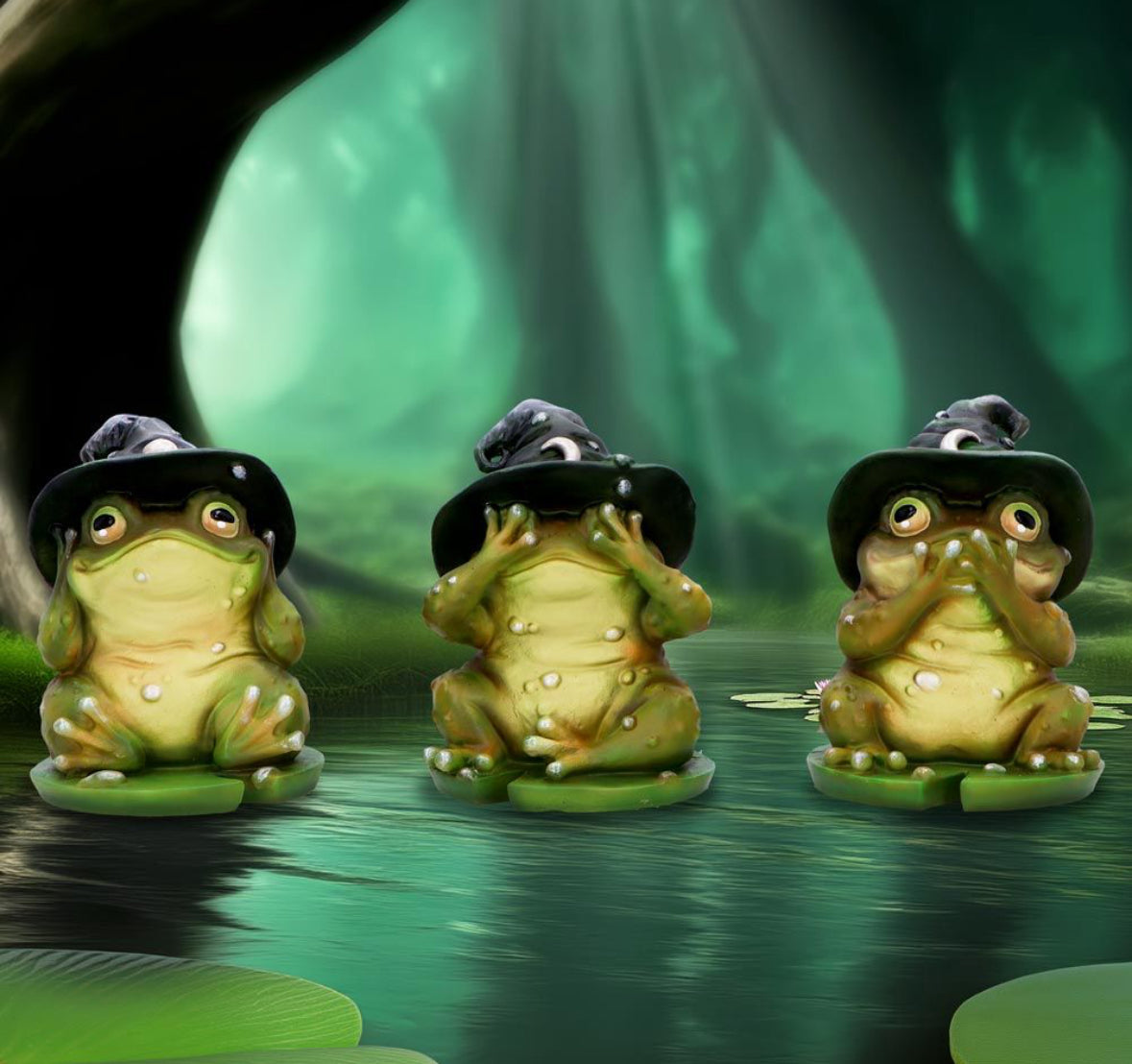 Three Wise Toads 10.3cm