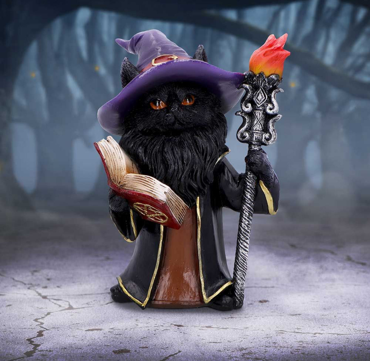 Albus – The Black Wizard Cat Figurine