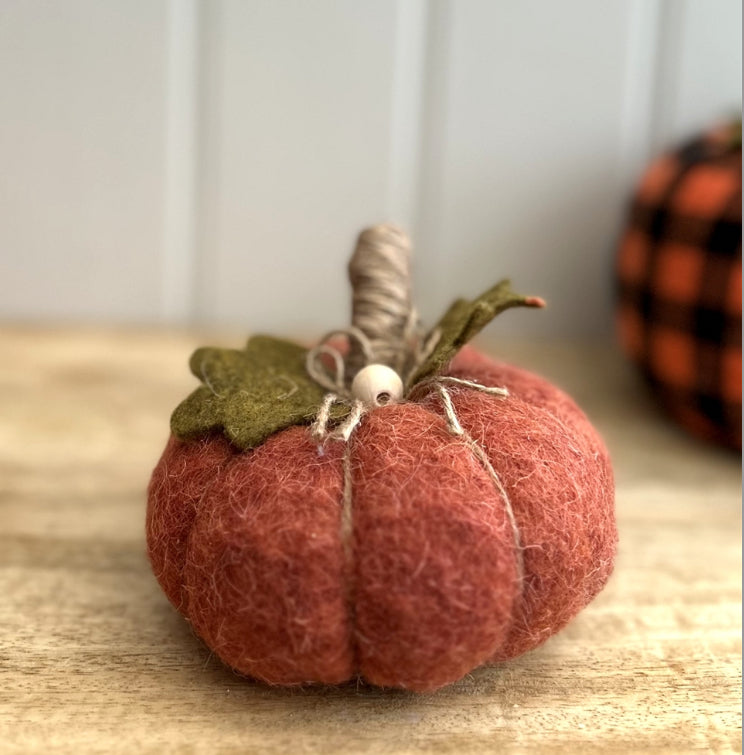 Small Fabric Pumpkin 10cm - Orange