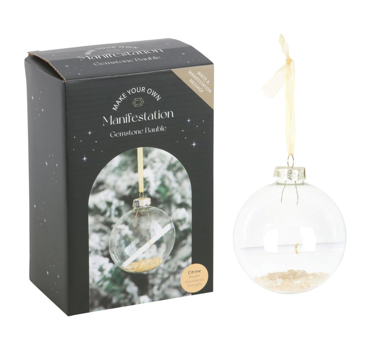 CITRINE MANIFESTATION GLASS CHRISTMAS BAUBLE KIT