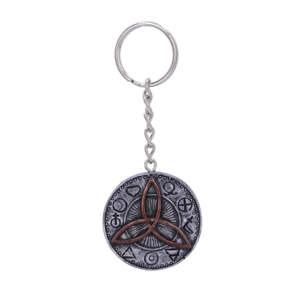 Dark Gothic Celtic Triquetra Keyring