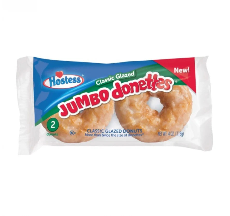 Hostess Glazed Jumbo Donettes 4oz (113g) 2-Pack