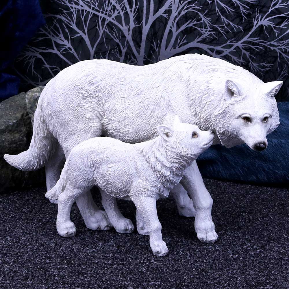 Winter Offspring Mother and Wolf Pup Ornament